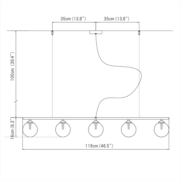 Aequal Pendant Light [5heads] - LUVIA LIGHTING
