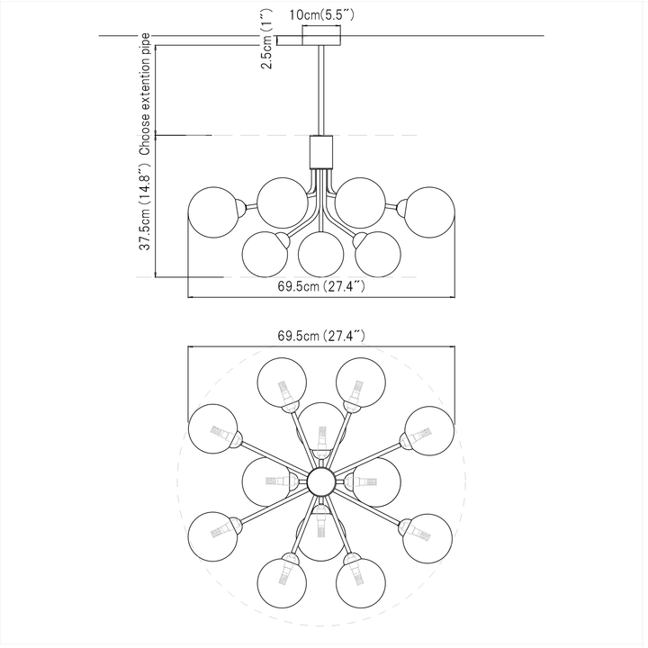 Bloom Pendant Light [12heads] - LUVIA LIGHTING