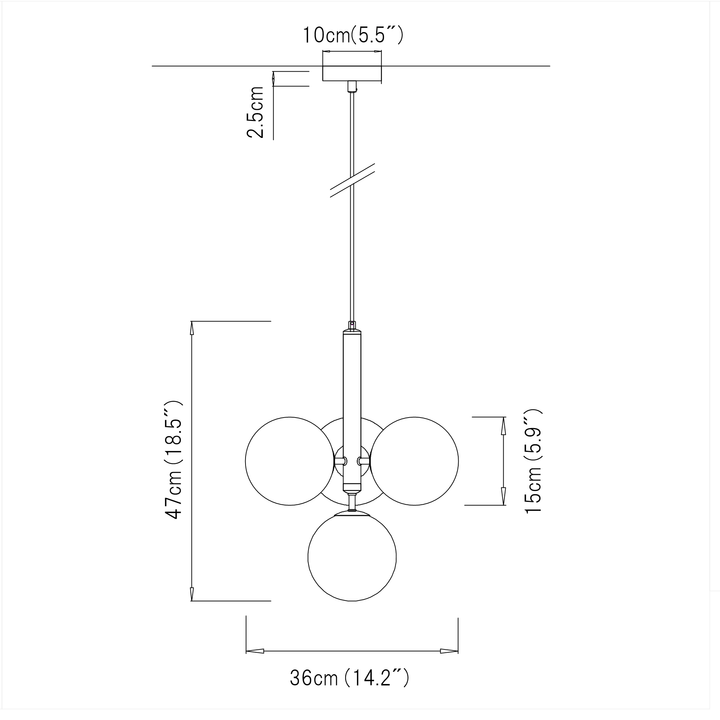 Quartet Pendant Light [Clear] - LUVIA LIGHTING