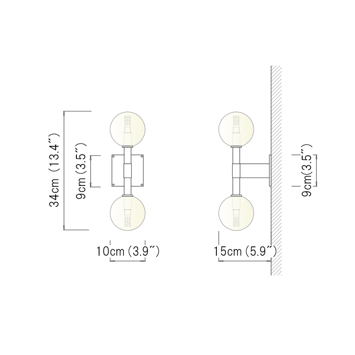 Struct Wall Light [Double] - LUVIA LIGHTING